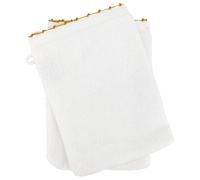 Lot de deux gants de toilette 16x21 cm pur coton collection ORLA avec picueta jaune
