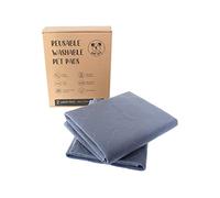 Lot de Deux Grandes Serviettes réutilisables et lavables pour Animaux de Compagnie en Gris (60 x 90 cm), 4 Couches d'absorption et Support antidérapant, pour l'entraînement et l'incontinence