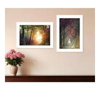 Lot de deux impressions murales encadr?es blanches Path of Happiness 1