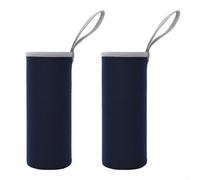 Lot de deux manchons isothermes en tissu de plongée, offrant une protection thermique et une résistance aux rayures, adaptés pour les bouteilles entre 550 ml et 1500 ml (550 ml bleu)
