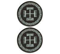 Lot de deux - Patchion Hands of God with ornament around - Noir, crochet et boucle compatibles avec VELCRO® - Patch/Insigne/Emblème brodé