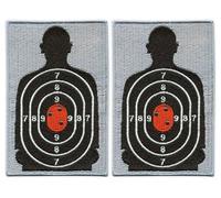 Lot de deux - Patchion Shooting Target - Human Body - Noir, crochet et boucle compatibles avec VELCRO® - Patch/Insigne/Emblème brodé