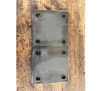 Lot de deux platines en acier 100x100 épaisseur 5 mm avec 4 perçages diamètre 12 mm