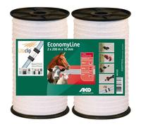 Lot de deux rubans de clôture Ako EconomyLine Blanc 2x200 m/10 mm