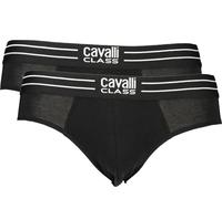 Lot de deux slips pour hommes : noir avec élastique à la taille & design imprimé, taille : 2XL Couleur : Nero