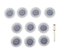 Lot de disques abrasifs à poils radiaux de 2,5 cm avec tige de 3 mm, brosse en nylon et oxyde d'aluminium pour le travail du bois, les bijoux, les dentaires et les magasins (grain 220)