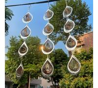 Lot de disques Anti-Oiseaux en Forme de gouttelettes d'eau - Réflecteurs Double Face hautement réfléchissants - en métal Extra Brillant - Décoration de Jardin - Décorations pour effrayer Les Oiseaux