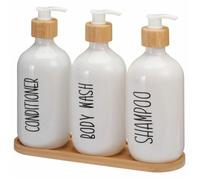 Lot de distributeurs de salle de bain blancs 3 x 500 ml