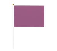 Lot de dix drapeaux à main imprimés recto verso, couleur rouge raisin uni - 14 x 21 cm (5,5 x 8,2 pouces) - Accessoires de fête pour événements