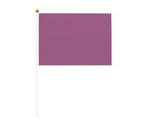 Lot de dix drapeaux à main imprimés recto verso, couleur rouge raisin uni - 14 x 21 cm (5,5 x 8,2 pouces) - Accessoires de fête pour événements