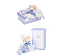 Lot de Doudou et Compagnie - Doudou Ours Petit Chou - Boîte Cadeau - Bleu - 17 cm - Idée Cadeau Naissance Garçon - Pour Bébé - Garantie Doudou Perdu - DC2716 + Doudou Attache Tétine Sucette - Petit Ch