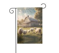 Lot de drapeaux mignons en forme de mouton pour décoration extérieure, drapeau de jardin à suspendre, petit drapeau de jardin, drapeau de Noël d'hiver 30,5 x 45,7 cm