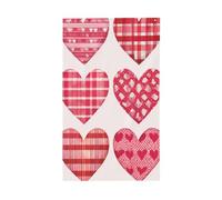 Lot de drapeaux rouges en forme de cœurs pour maison, cour, 91 x 152 cm, bannière de vœux avec œillets pour décoration d'intérieur ou d'extérieur