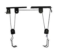 Lot de élévateurs de vélo avec poulie Bike Lift Strong - Support de plafond pour vélos et vélos électriques - Jusqu'à 60 kg - Support mural pour vélo - Montage au plafond - Noir