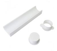 Lot de emporte-pièces ronds en plastique avec plateau de 22,9 cm pour mariages, fêtes et pâtisseries maison, faciles à utiliser pour la préparation des desserts (blanc)
