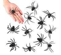 Lot de faux animaux pour décoration 12 araignées Noir