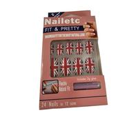 Lot de faux ongles à coller Motif drapeau du Royaume-Uni Coupe du monde de football