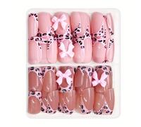 Lot de faux ongles carrés verts en acrylique à presser pour French manucure