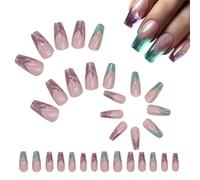 Lot de faux ongles colorés - Fournitures portables, faux ongles mignons pour vacances, rendez-vous, réunions de famille
