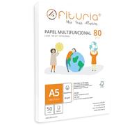 Lot de feuilles A5 de 80 g avec 50 feuilles blanches, papier multifonction pour l'école et les environnements de travail. Idéal pour imprimantes laser, injections ou photocopieuses - Ofituria