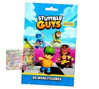 Lot de figurines à collectionner 3D Stumble Guys série 5 - Figurine chromée - 1 sac + carte d'anniversaire exclusive