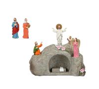 Lot de figurines de scène de Pâques avec lumière LED pour décoration d'intérieur ou de vacances