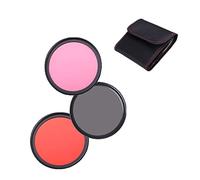 Lot de filtres de couleur pour objectif d'appareil photo Panasonic Lumix DMC G7 avec objectif Lumix G Vario 14-42 mm Orange/rose/gris 46 mm
