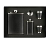 Lot de flasques de 260 ml en acier inoxydable - Mini bouteille à liqueur - Portable - Cadeau d'alcool - Noir