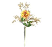 Lot de fleurs artificielles Dahlia avec branche décorative de 62 cm de haut - Arrangement de fleurs artificielles en soie - Fleurs d'automne - Fleurs à tige individuelles - Décoration pour vase, table