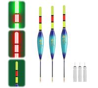Lot de flotteurs lumineux à LED avec capteur de gravité et base, accessoires de pêche jour et nuit, pour la pêche au lac, rivière ou étang (7 g/8 g/9 g)