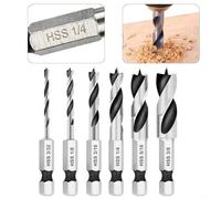 Lot de forets à tige hexagonale, 6 35 mm pour le travail du bois, HSS pour un changement rapide et une coupe efficace (3#)