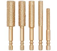 Lot de forets diamant 2 en 1 avec tige hexagonale 1/4" pour perçage à sec de précision et meulage sur carrelage, verre, marbre, granit, design antidérapant, noyau de cire auto-lubrifiant