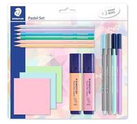 Lot de fournitures de bureau - STAEDTLER - Ensemble pastel - 6 crayons de couleur - 2 feutres - 2 surligneurs