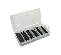 Lot De Gaines Thermorétractables - Noir 10Cm - 170 Pcs - Dans Coffret De Rangement