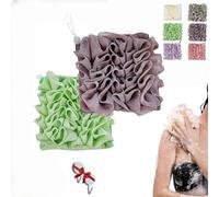 Lot de gants de toilette pour savon de bar, éponge 2 en 1, éponge de bain avec cordon de serrage pour le nettoyage du corps et peau lisse