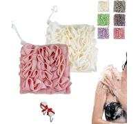 Lot de gants de toilette pour savon de bar, éponge 2 en 1, éponge de bain avec cordon de serrage pour le nettoyage du corps et peau lisse