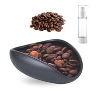 Lot de gobelets doseurs pour grains de café et vaporisateur - Bol doseur en céramique noir - Accessoire à expresso pratique pour les barista, les amateurs de café et de thé, idéal pour la préparation