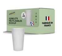 SPARKLERS CLUB Lot de Gobelets Réutilisables Givré ECOCUP 30cl -150 Lavages au Lave Vaisselle - Verre Bière Réutilisable en Polypropylène - Gobelet Eco Cup pour tout évènement (100, 50cl)