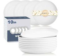 Lot de grandes assiettes réutilisables de 20,3 à 25,4 cm - Assiettes profondes incassables pour salade, fruits - 10 inch