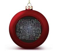 Lot de grandes boules de Noël 2025 incassables en forme de formule mathématiques pour sapin de Noël, décorations de Noël à suspendre de style rouge