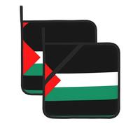 Lot de grands maniques avec motif drapeau de la Palestine - Résistants à la chaleur - 20,3 cm