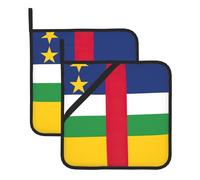 Lot de grands maniques de cuisine avec drapeau de l'Afrique centrale - Résistants à la chaleur - 20,3 cm