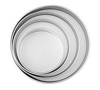 Wilton Performance Pans Moule Rond Plaque à Pâtisserie Set de 4 - Moules à Gâteau en Aluminium Anodisé, Cuisson Uniforme pour Gâteaux et Génoises Hautes - Ø 20, 25, 30 et 35 cm