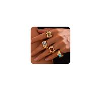 Lot de grosses bagues de phalange en cristal pour femme, vintage géométrique, plissé, strass, accessoires tendance, cadeau créatif, Large, Acier allié, Aucune pierre précieuse