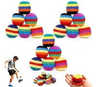 Lot de Hacky Sack Tricoté à la Main, Balles de Jonglage Footbag aux Motifs Géométriques avec Tissage Renforcé, Set de Footbag au Crochet pour Débutants et Entraînement au Contrôle du Pied(18pcs)