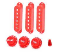 Lot de housses de micros ST pour guitare électrique 48, 50, 52 mm avec 1 bouton de volume 2 tons et embout de commutateur pour guitares de style Stratocaster, noir, blanc, bleu, vert pour orange