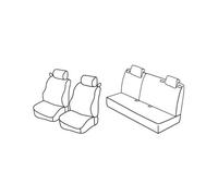 Lot de housses de siège Superior - Gris/noir - Compatible avec Ford Fiesta 3p (09/08>05/17)