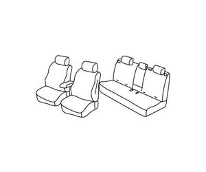Lot de housses de siège Superior - Noir/gris - Compatible avec Jeep Compass (07/17>)