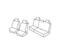 Lot de housses de siège Superior - Noir/rouge - Compatible avec Ford Focus 3p (01/99>01/05)