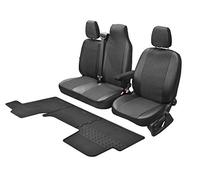 Lot de housses de siège Viva sur mesure et tapis de sol en caoutchouc compatibles avec Renault Master IV à partir de 2011 - 1 set